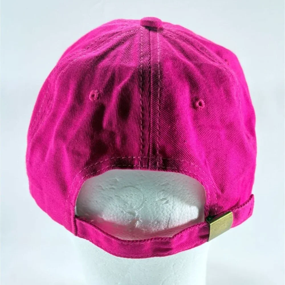 Hiking Hair Don't Care Hot Pink Cotton Embroidered Strapback Buckle Baseball Hat